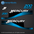 1999 2000 2001 2002 2003 2004 2005 2006 2007 MERCURY 200 hp 200hp for Saltwater optimax decal set BLUE