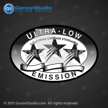 California Ultra-Low Emission Sticker Decal 3 stars california emission standards