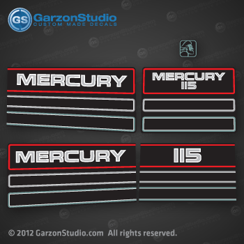 1994 1995 1996 1996 1997 1998 MERCURY 115 hp decal set mercury god kit graphics
