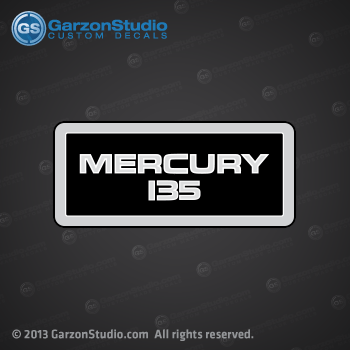Mercury 135 hp 135hp h.p. Horsepower decal front 1992 1993 1994