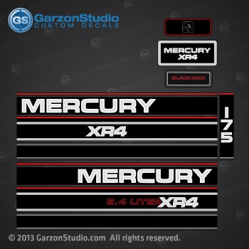 1994-1995 MERCURY 175 hp 175hp 2.4 liter liter decal set black max b max