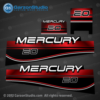 1994-1998 MERCURY 20 hp decal set 
37-808499A96 design II
37-824091A96
37-824091A00 