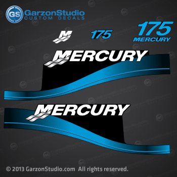 1999 2000 2001 2002 2003 2004 MERCURY 175 hp efi fourstroke optimax decal set blue 824911A00 DECAL SET (MERC 175)(blue)