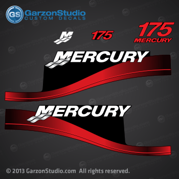1999 2000 2001 2002 2003 2004 MERCURY 175 hp efi fourstroke optimax decal set red 824911A00 DECAL SET (MERC 175)(RED)