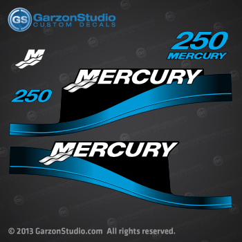 1999 2000 2001 2002 2003 2004 2005 2006 MERCURY 250 hp decal set Blue decals cowling graphics 250 EFI Saltwater Series,
250 EFI Freshwater series,
250 EFI Bluewater series,
250 Optimax Bluewater series,
250 Optimax Saltwater Series,