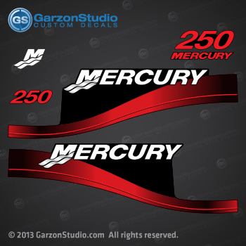 1999 2004 MERCURY 250 hp 250hp saltwater optimax fourstroke decal set 2000 2001 2002 2003 2005 2006 red