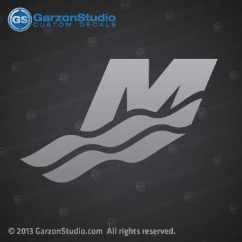 1999 2000 2001 2002 2003 2004 Mercury M Logo decal silver sticker front