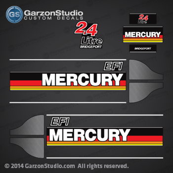 MERCURY RACING 2.4 LITRE  bridgeport EFI decal set