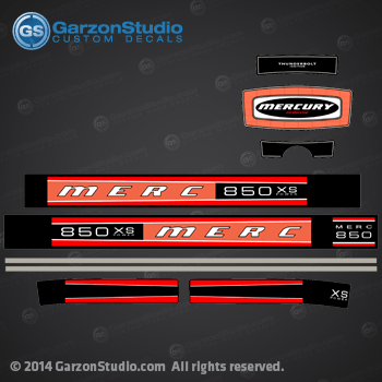 MERCURY RACING 850 xs 1976 1977 DECAL SET