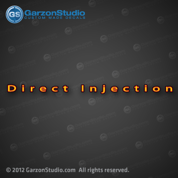 Mercury racing direct injection decal yellow for 2006 2007 2008 2009 2010 2011 2011 motor cowling 200xs 250 xs 300 xs 