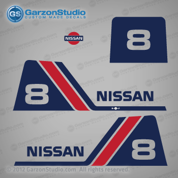 Nissan outboards decals NS8B 1985 1986 1987 1988 1989 1990 1991 1992 1993 1994 1995 1996 1997 1998 1999 2000 2001 2002 8 hp 8hp
NB387-8010M,
3B387-8010M,
3B2S87801-0
