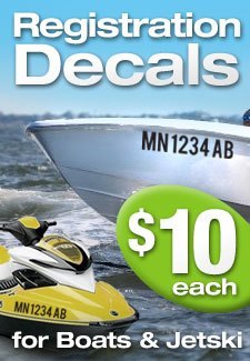 Boat registration decals