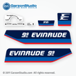 Evinrude Outboard decals 9.9 horsepower 1975 EVINRUDE  decal set part number 0279814