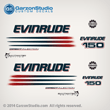 2004 2005 2006 EVINRUDE 150 hp DIRECT INJECTION BOMBARDIER decals set kit WHITE ENGINE COVERS