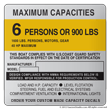 U.S. Coast Guard Capacity Information Maximum Capacities plate decal