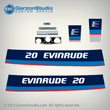 1975 Evinrude Outboard 20 hp decal set 20hp horsepower decals stickers 0279811, 0279812