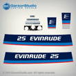 1975 Evinrude Outboard 25 hp decal set 20hp horsepower decals stickers 0279811, 0279812