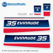 evinrude outboard decals 1980 35 hp thirty five horse power