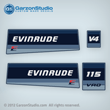 evinrude outboard decals 1985 115 hp 115hp horse power 0282444 VRO E115MLCOS, E115TLCOS 
