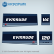 1985 Evinrude 120 hp 120hp decal set 85 0282445 DECAL SET VRO v4 E120TLCOS, E120TXCOS ENGINE COVER