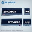 1985 Evinrude 140 hp 140hp decal set 85 0282445 DECAL SET VRO v4 E115MLCOS, E115TLCOS, ENGINE COVER