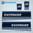 1985 Evinrude 25 hp decal set 85 0282440 DECAL SET 0209949 0209948
E25ECOC, E25ELCOC, E25RCOS, E25RLCOS, E25TECOS, E25TELCOS, 
ENGINE COVER