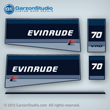 evinrude outboard decals 1985 70 hp 70hp horse power 0282443 VRO E70ELCOS, E70TLCOS, E75ECOS
