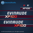 evinrude outboard decals 1988 100 hp horse power decal set xp100 