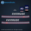 evinrude outboard decals 1989 1990 1991 20 hp 20hp horse power 0283757