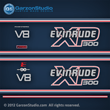 evinrude outboard decals 1989 1990 1991 xp300 xp 300 hp 300hp horse power v8 vro CR 0283778