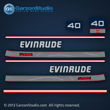 evinrude outboard decals 1989 1990 1991 40 hp horse power