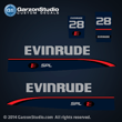 1995, 1996, 1997 Evinrude 28 spl decal kit and EVINRUDE 0284825 DECAL SET FOR E28ESLEDR, E28ESLEOC