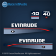 1995, 1996, 1997 Evinrude 40 hp decal kit 0284337 - 0284830 Decal set, 0212497 lense decal (decal version included on side decals), 0211943-0212770 Rear applique decals, 0212769-0211942 Front plate decals.
