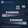 1995, 1996, 1997 Evinrude 50 hp decal kit 0284337 - 0284830 Decal set, 0212497 lense decal (decal version included on side decals), 0211943-0212770 Rear applique decals, 0212769-0211942 Front plate decals.