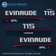 1997 1998 evinrude 115 hp spl outboards decal set kit