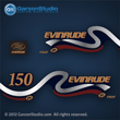 1999 2000 Evinrude Outboard decals 150 hp 150hp horsepower ficht direct fuel injection decal set