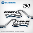 1999 2000 Evinrude Outboard decals 150 hp 150hp horsepower ficht fuel injection decal set white engines