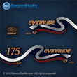 1999 2000 Evinrude Outboard decals 175 hp 150hp horsepower ficht fuel injection decal set