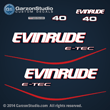 2004 2005 2006 2007 2008 2009 2010 2011 2012 2013 2014 evinrude e-tec ETEC decal set for BLUE 40 HP engines motor cover 40hp