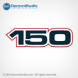 2002 2003 2004 2005 2006 Johnson 0350192 DECAL 150 HP Front/Rear for white engines