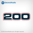 Evinrude 2002 2003 2004 2005 2006 part number 215281 215282 DECAL, 200 HP, Front/Rear white engines 200hp 
