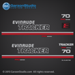 1989 evinrude tracker 70 hp 70hp outboards decals pro series logo Red