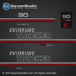 1989 1990 1991 1992 1993 evinrude tracker 90 hp 90hp outboards decals pro series logo Red