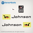 1968 Johnson 20hp 0382849 decal set decals sticker stickers FD-22A FD-22E FD-22M FDL-22A FDL-22E FDL-22M MOTOR COVER