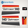 Johnson 140 hp v4 decal set 1977