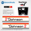 Johnson 4 hp decal set gray/red late 70's made for a Johnson Outboard cowling 1977 custom made, Part Number 388280, JOHNSON 1977 4W77BMOTOR COVER,JOHNSON 1977 4R77B MOTOR COVER