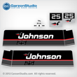 Johnson 1989 1990 25 hp decal set black decals outboards late 80's