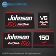 1991 1992 1993 1994 1995 1996 johnson 150 hp FastStrike V6 Silver Star Series decals decal set 150hp part number 0435646 0435645 0435647 0435650 0435648 0435651 0435247 0337724 DECAL SET