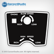 Evinrude Johnson control decal For 1 hp to 2 hp engines 1971 to 1990