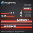1984-1988 Mariner 150 hp oilinjected rainbow decal set